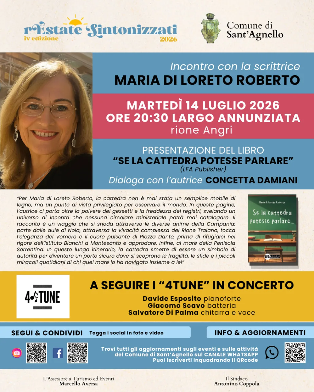 Locandina Se la cattedra potesse parlare e 4Tune - Sant'Agnello