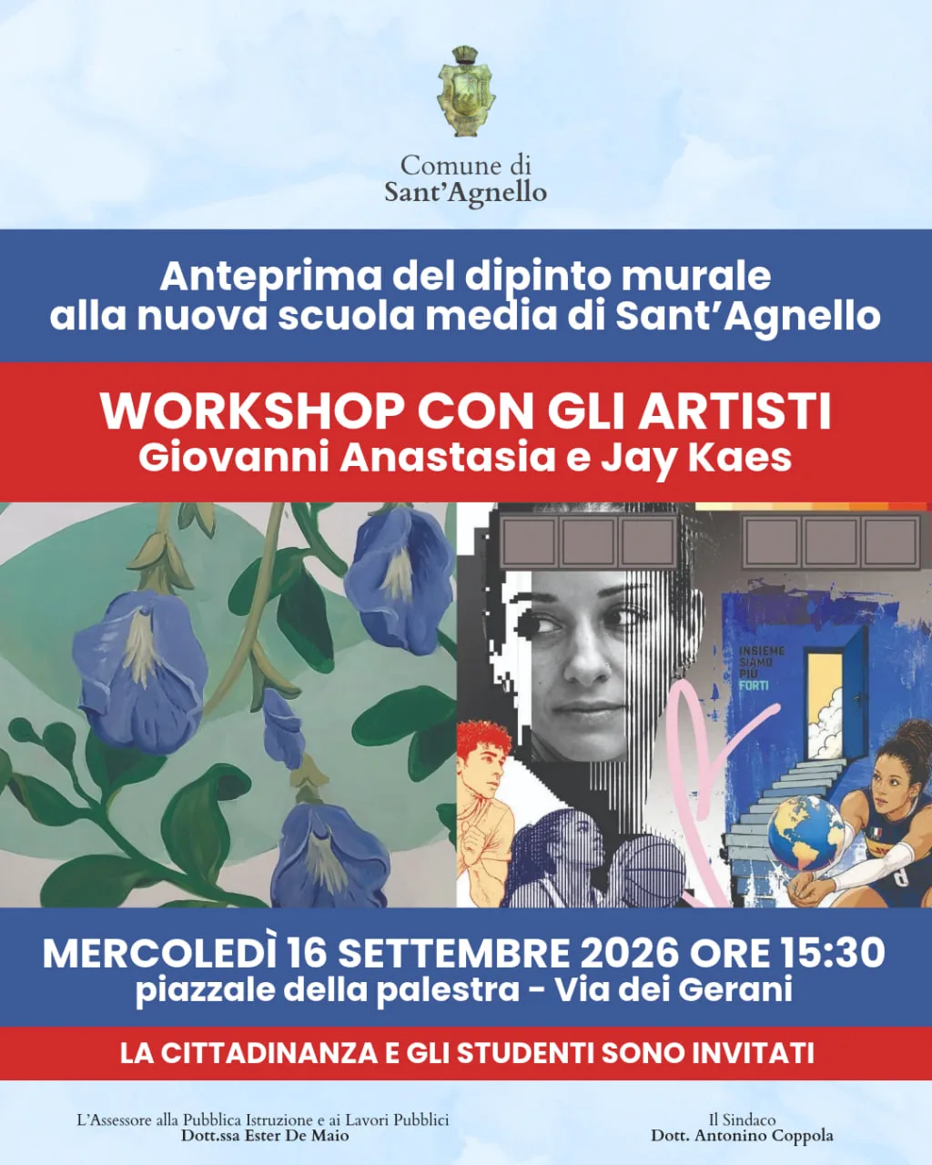 Locandina workshop murales nuova scuola Sant'Agnello