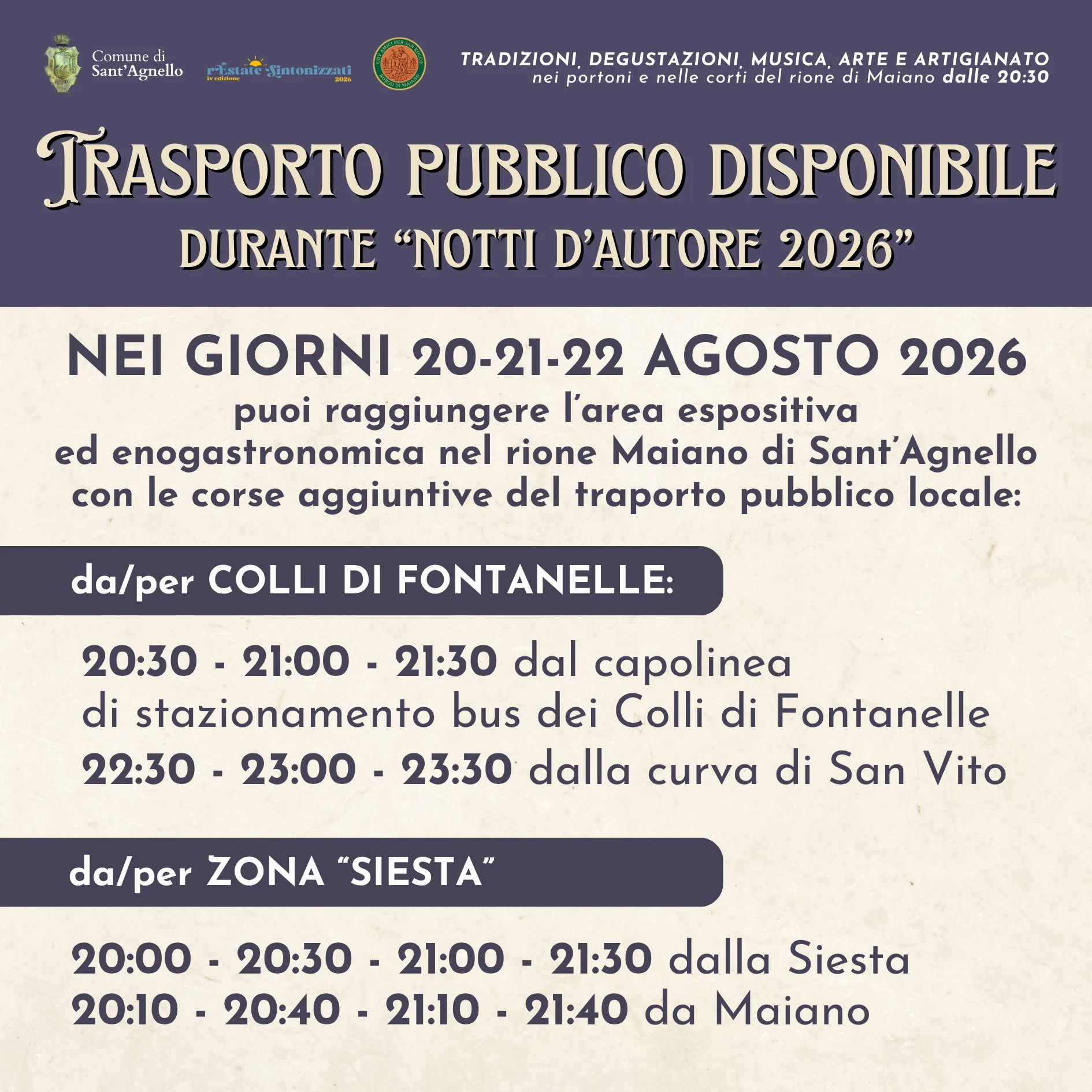 navette aggiuntive san rocco